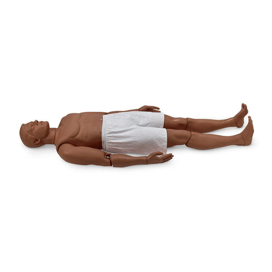 Simulaids, Rescue Randy Combat Challenge 165-lb. Weighted Adult Manikin - 55 in. L x 27 in. W x 13 in. D - Dark