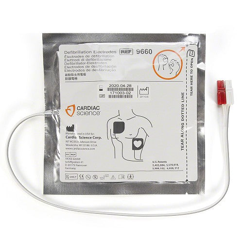 Cardiac Science Powerheart AED G3 PRO Polarized Adult Defibrillation Electrode Pads
