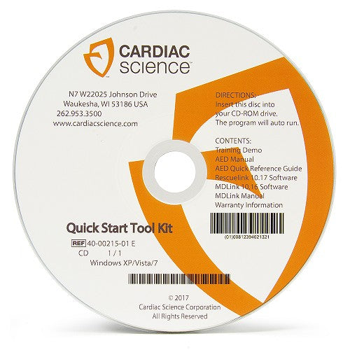 Cardiac Science Powerheart AED G3 Plus Quick Start CD Toolkit