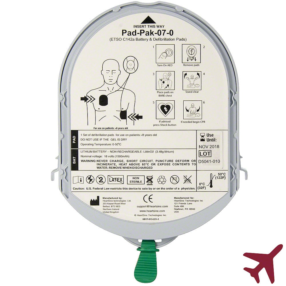 HeartSine samaritan AVIATION PAD-PAK with TSO-C142a