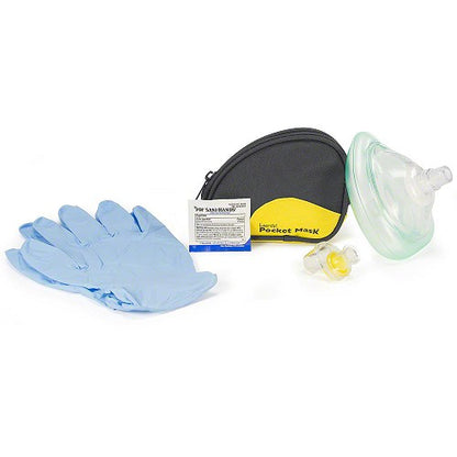 Laerdal Pocket Mask w/Gloves And Wipe In Black Soft Pack