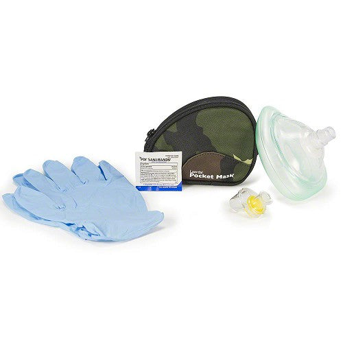 Laerdal Pocket Mask Gloves And Wipe In Nylon Camouflage Case