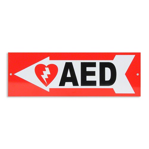 Left Arrow "AED" Wall Sign By Defibtech