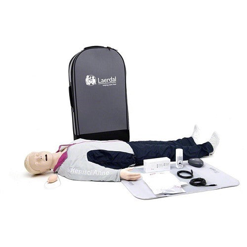 Resusci Anne QCPR Full Body with Airway Head Trolley Case