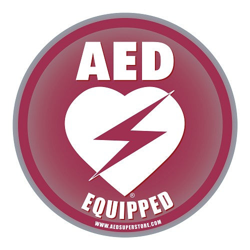 AED Equipped Facility Window/Wall Decal 4 Diameter