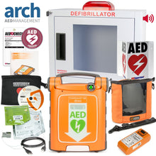 Load image into Gallery viewer, Cardiac Science Powerheart® G5 AED Corporate Value Package Alarm &amp; Strobe Cabinet
