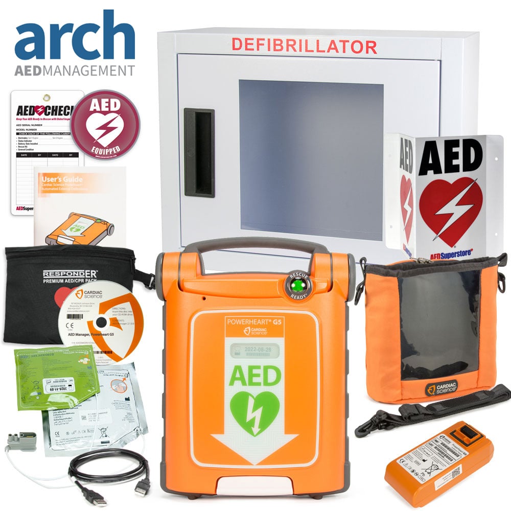 Cardiac Science Powerheart® G5 AED Corporate Value Package Basic Cabinet