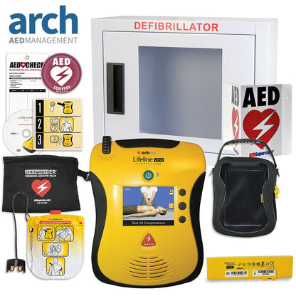 Defibtech Lifeline VIEW/ECG AED Corporate Value Package Basic Cabinet