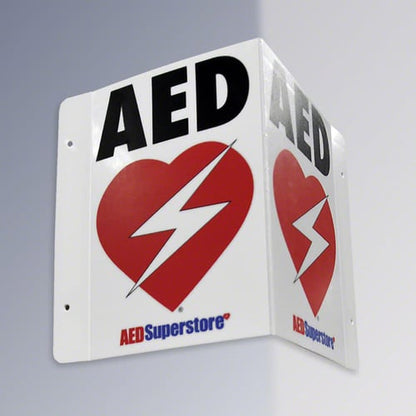 Flexible AED Wall Sign Black Red On White