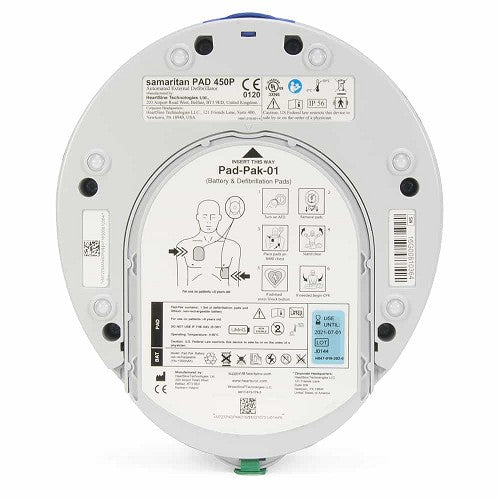 Heartsine Samaritan PAD 450P AED Defibrillator For Aviation Back Side