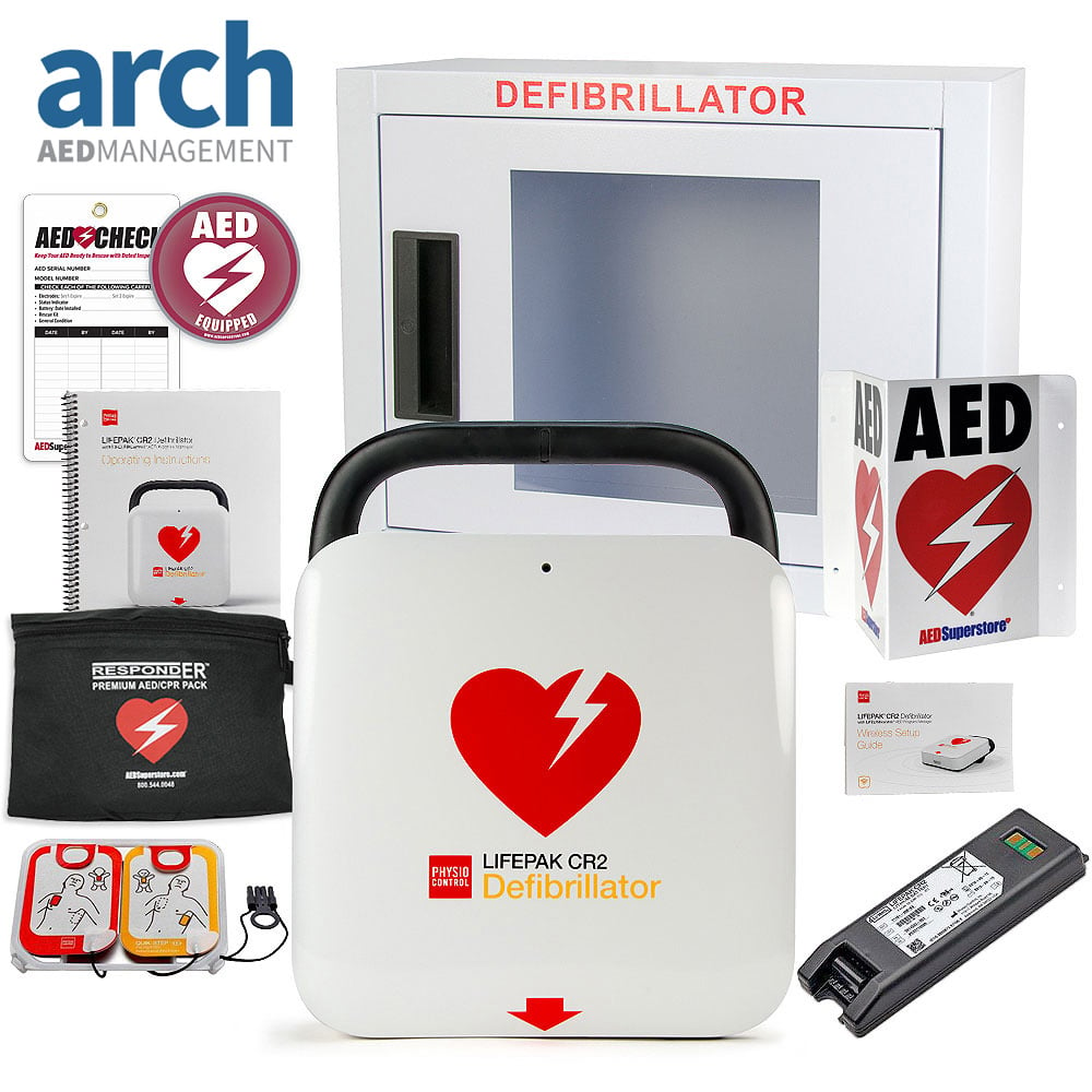 Physio-Control LIFEPAK CR2 AED Corporate Value Package Basic Cabinet