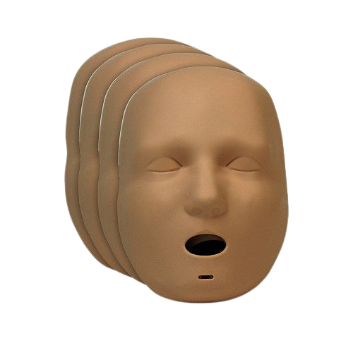 Prestan 4-Pack Faces for the Jaw Thrust Adult Dark Skin Manikin