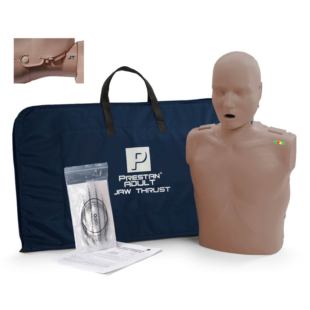 PRESTAN Professional Adult Jaw Thrust Dark Skin Manikin with CPR Monit ...