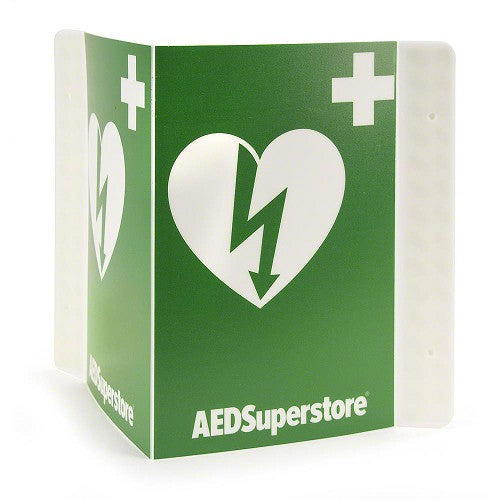 Responder Flexible AED Wall Sign Green White