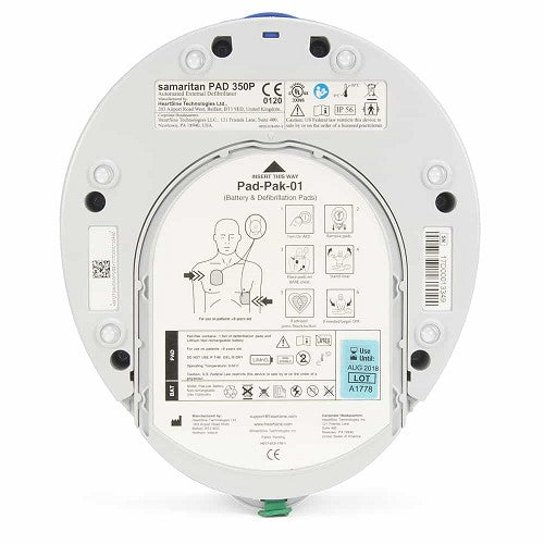 Samaritan PAD 350P And 360P AED Defibrillator Back Side By Heartsine